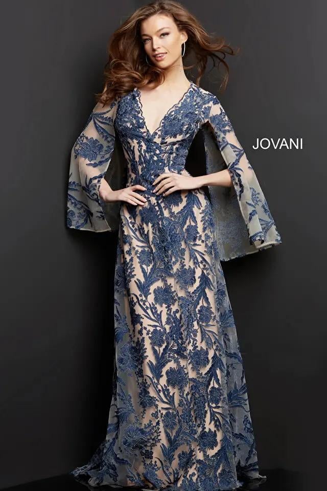 Jovani Evenings Dress 00752 - Navy/Nude
