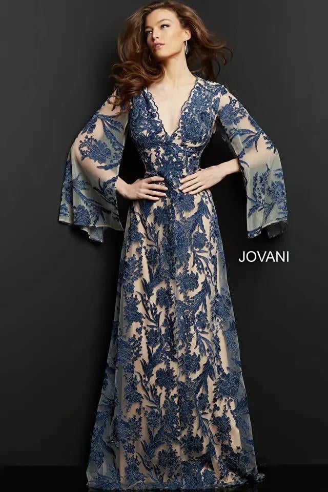Jovani Evenings Dress 00752 - Navy/Nude
