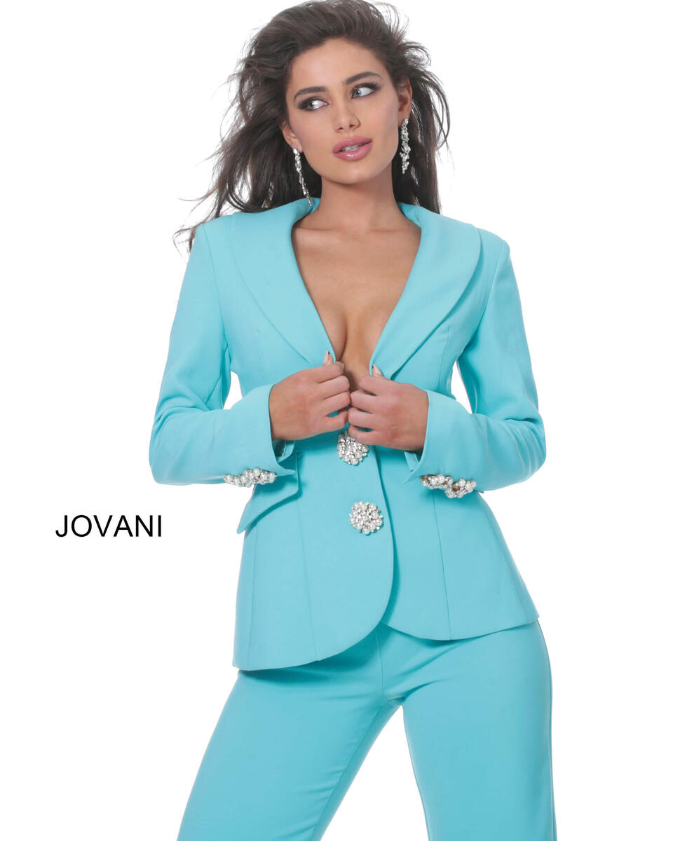 Jovani Contemporary 02637 - Turquoise