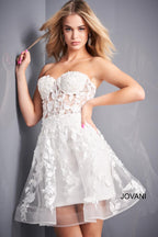 Jovani Short Evening Dress 04109 - Off White