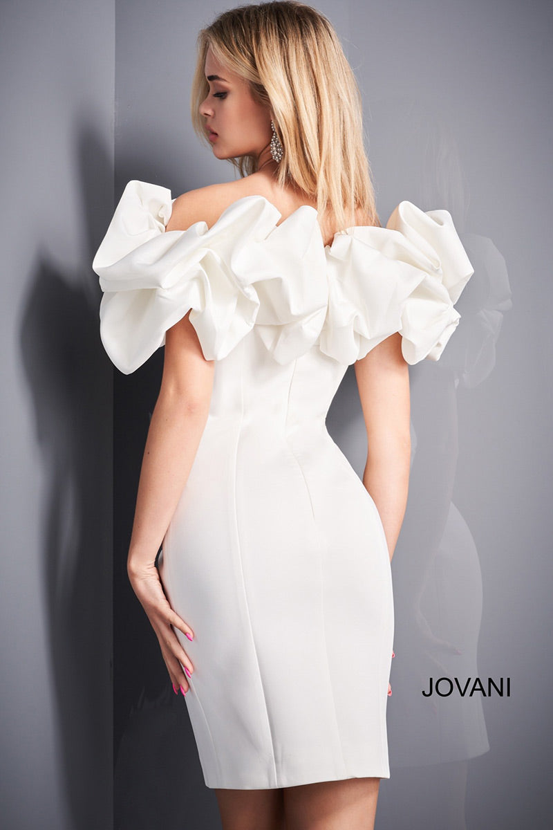 Jovani Short and Cocktail Dress 04367 - White