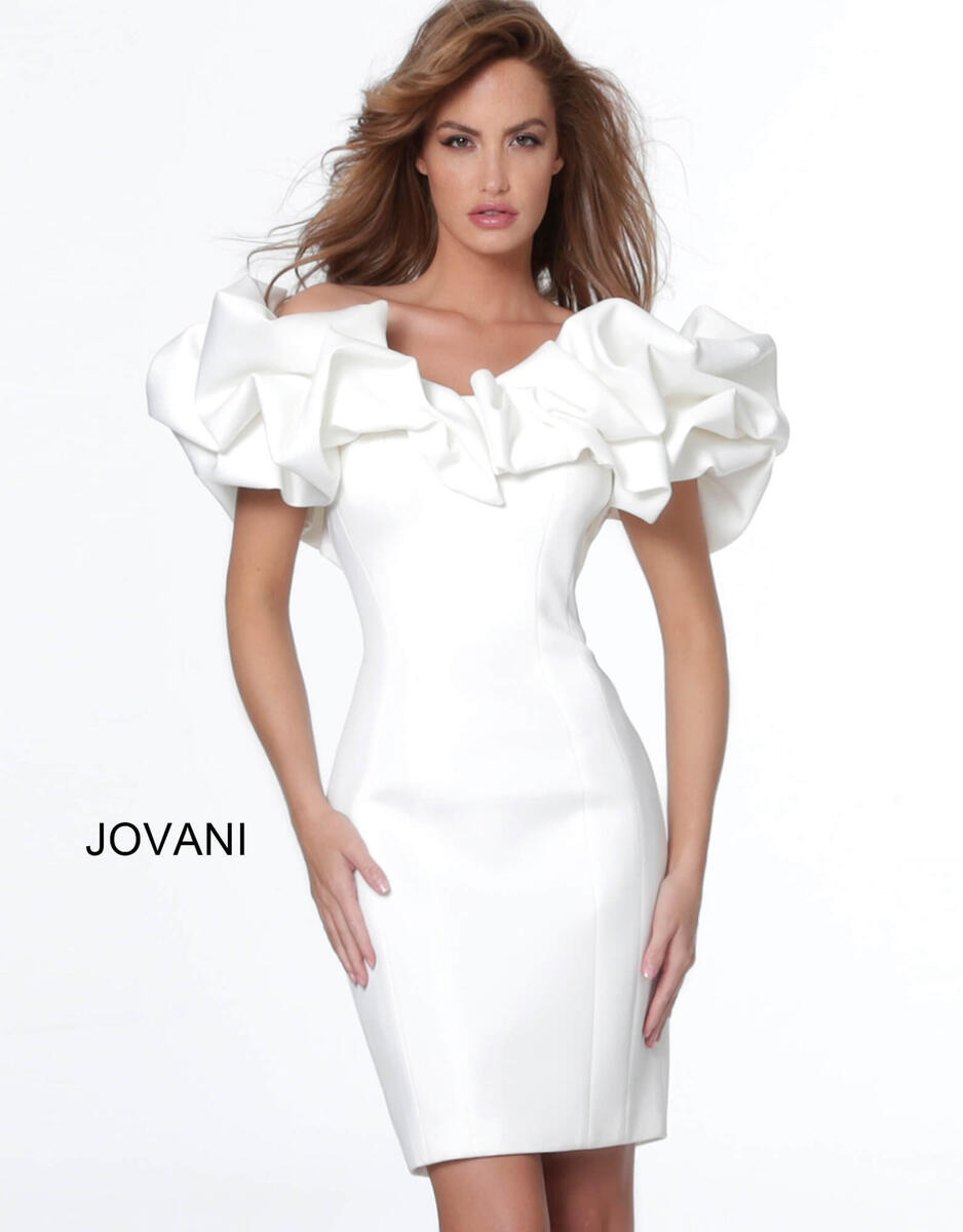 Jovani Short and Cocktail Dress 04367 - White