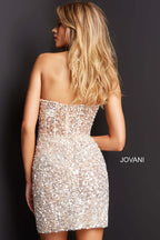 Jovani Short Evening Dress 04914 - Nude