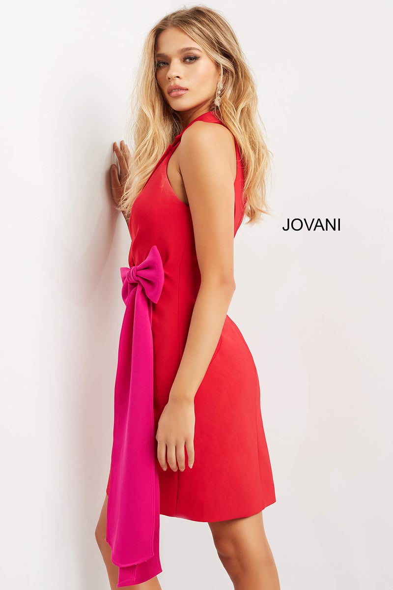 Jovani Short and Cocktail Dress 07961 - Red/Fuschia