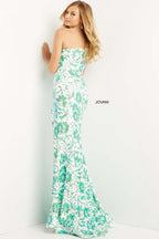 Jovani Prom 08256 - Ivory/Emerald
