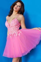 Jovani Short Evening Dress 08273 - Hot Pink