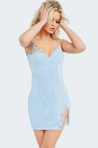 Jovani Short and Cocktail Dress 09010 - Light Blue