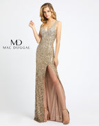 Mac Duggal Evening 1068D - Shimmering Gold