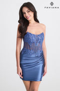 Faviana Dress 11300 - Steel Blue