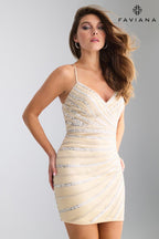Faviana Dress 11307 - Silver/Nude