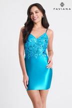 Faviana Dress 11310 - Aqua