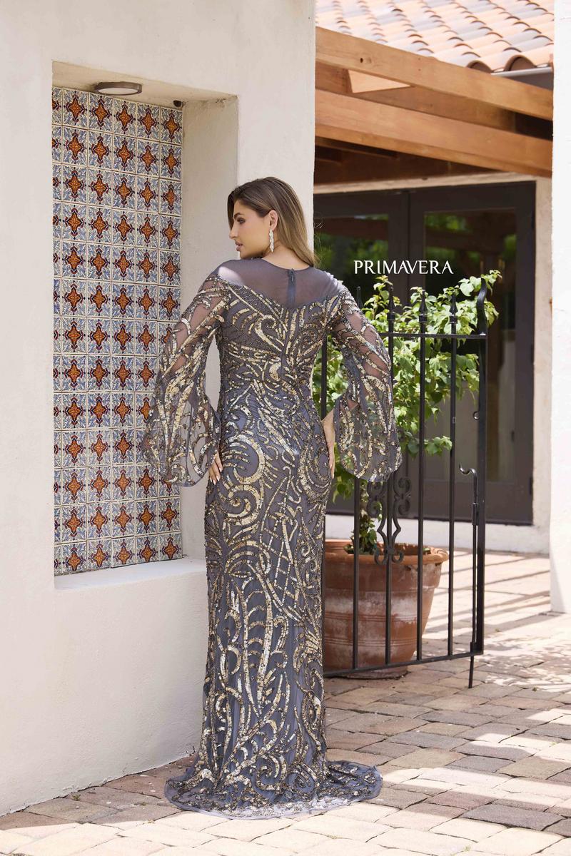 Primavera Evening Dress 12174 - Charcoal Gold