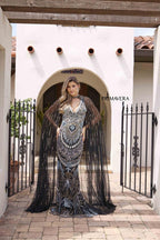 Primavera Evening Dress 12176 - Black Multi