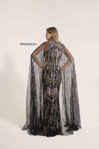 Primavera Evening Dress 12177 - Black Multi