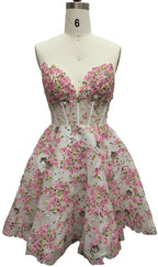 Dave and Johnny Short 12375 - Ivory/Pink