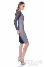 Terani Cocktail Dress 1611C0023 - Navy Nude