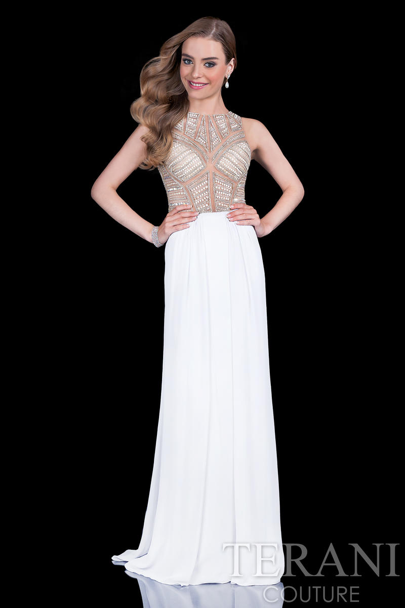 Terani Prom Dress 1615P1294 - Silver Nude
