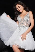 Jovani Short Dresses 1774 - White