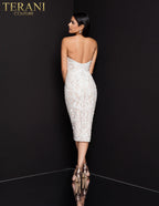 Terani Couture Cocktail 1811C6027 - Ivory/Nude