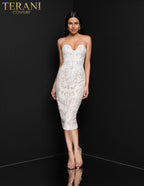 Terani Couture Cocktail 1811C6027 - Ivory/Nude
