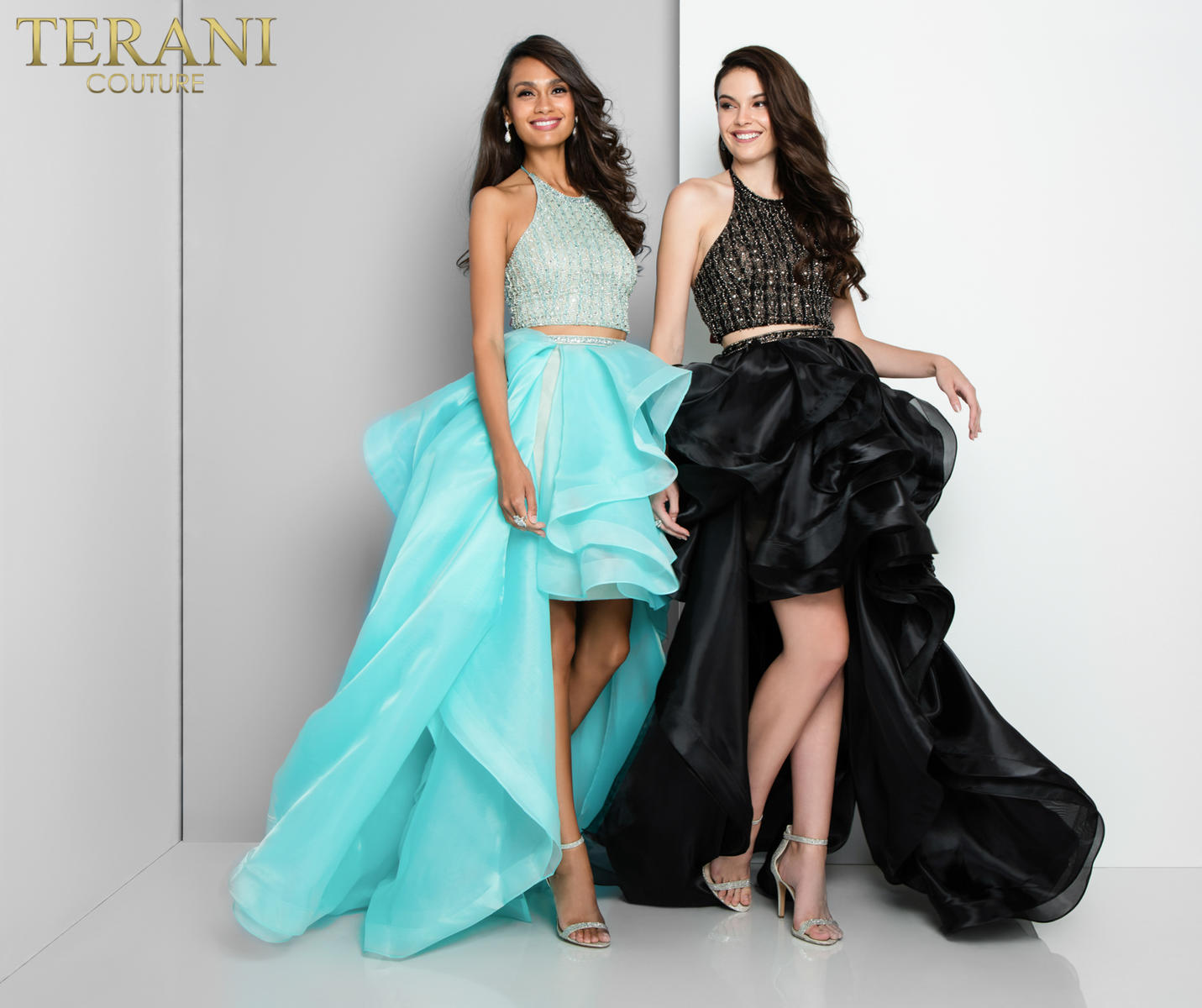 Terani Prom Dress 1811P5703 - Aqua/Nude