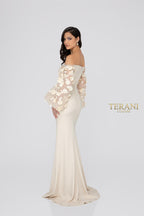 Terani Evenings Dress 1911E9128 - Sand