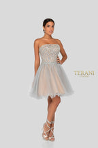 Terani Prom Dress 1911P8016 - Silver Nude