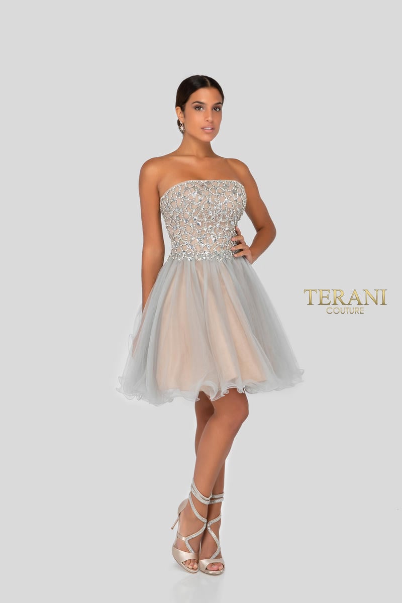 Terani Prom Dress 1911P8016 - Silver Nude