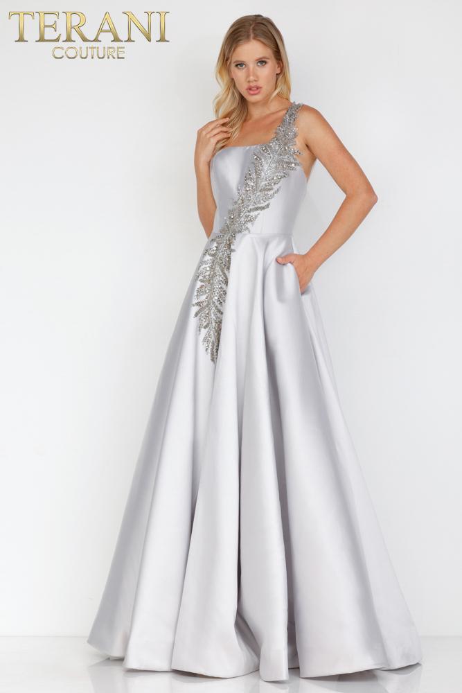 Terani Evenings Dress 1912E9202 - Silver