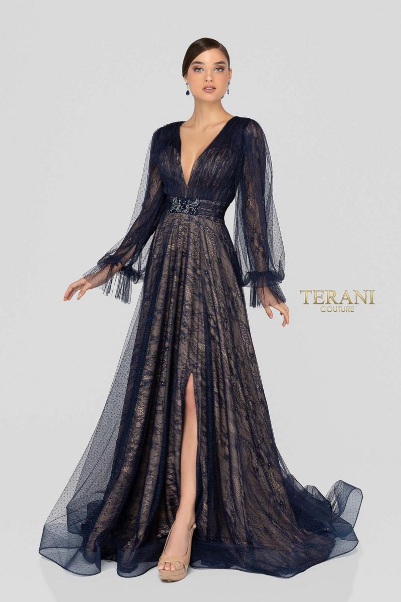 Terani Mother of the Bride Dress 1913M9414 - Navy Nude