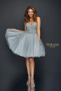 Terani Homecoming Dress 1921H0320 - Dusty Blue