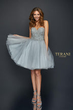 Terani Homecoming Dress 1921H0320 - Dusty Blue