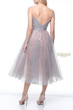 Terani Cocktail Dress 1922C0049 - Blush Silver