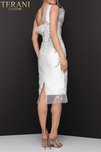 Terani Cocktail Dress 2011C2003 - Ivory Silver