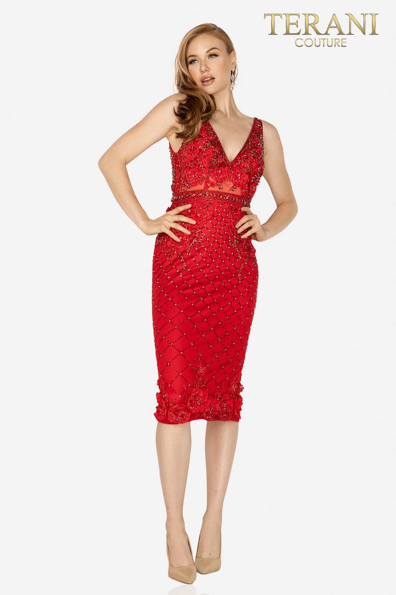 Terani Cocktail Dress 2011C2005 - Red