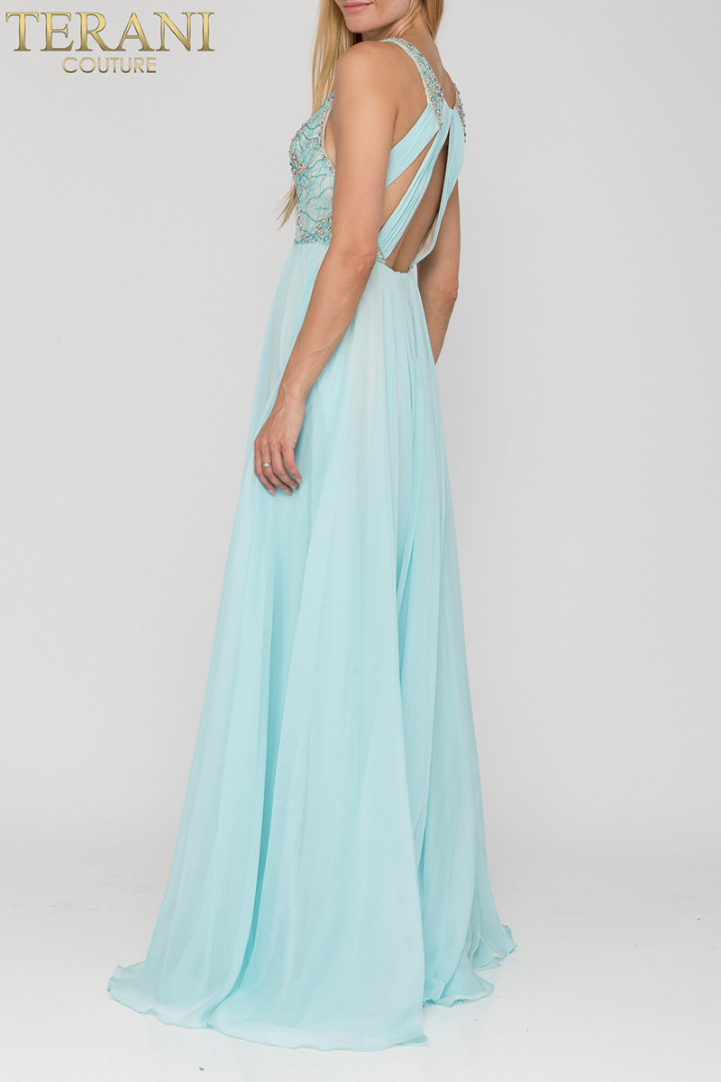 Terani Prom Dress 2011P1095 - Dusty Blue Gold