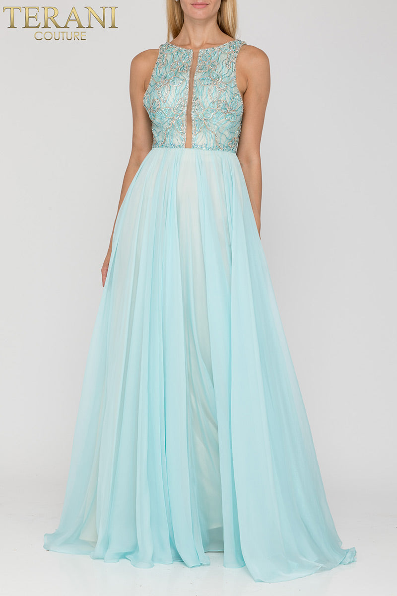 Terani Prom Dress 2011P1095 - Dusty Blue Gold