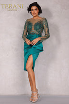 Terani Cocktail Dress 2021C2612 - Emerald