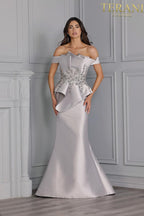 Terani Evenings Dress 2021E2835 - Silver Taupe