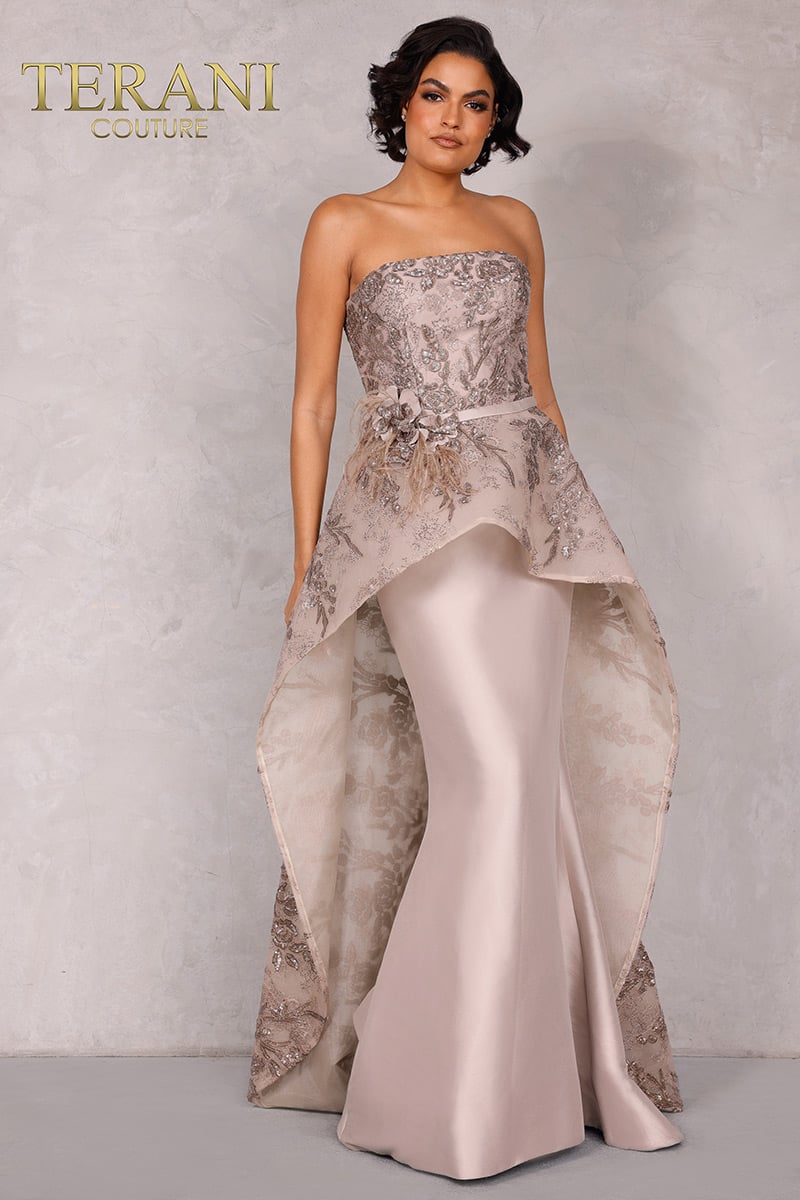 Terani Couture Evening 2021E2865 - Mocha