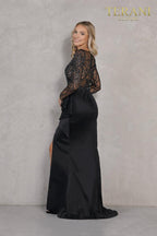 Terani Winter Evening Gown 2021E2878 - Black Nude