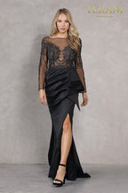 Terani Winter Evening Gown 2021E2878 - Black Nude