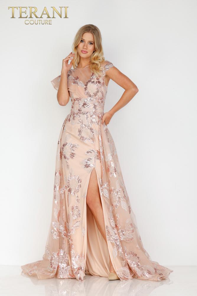 Terani Evenings Dress 2111E4724 - Rose Gold
