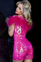 Jovani Short and Cocktail Dress 22349 - Hot Pink