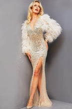 Jovani Signature Collection 22848 - White/Nude