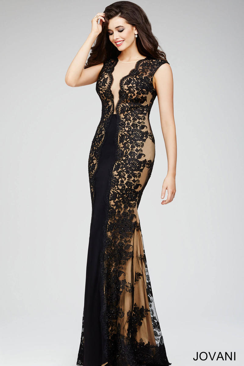 Jovani Evening 22912 - Black/Nude