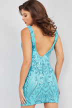 Jovani Short and Cocktail Dress 23107 - Aqua