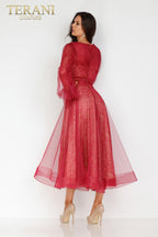 Terani Cocktail Dress 231C0224 - Wine Nude