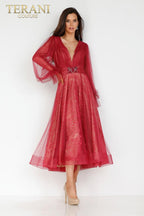 Terani Cocktail Dress 231C0224 - Wine Nude