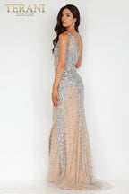 Terani Prom Dress 231P0019 - Silver Nude